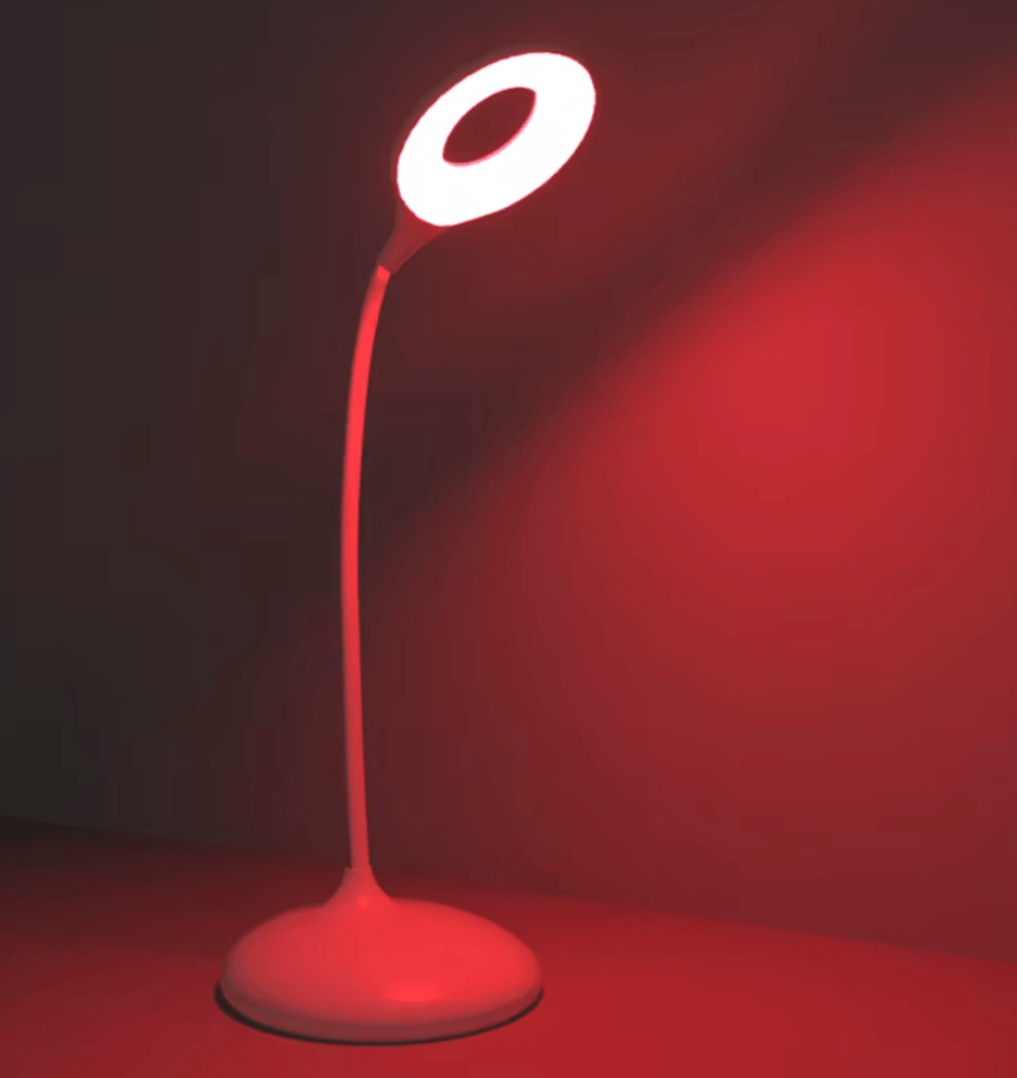 Dusk Eclipse sculpted red sleep lamp casting warm light, designed for bluelight free relaxation.